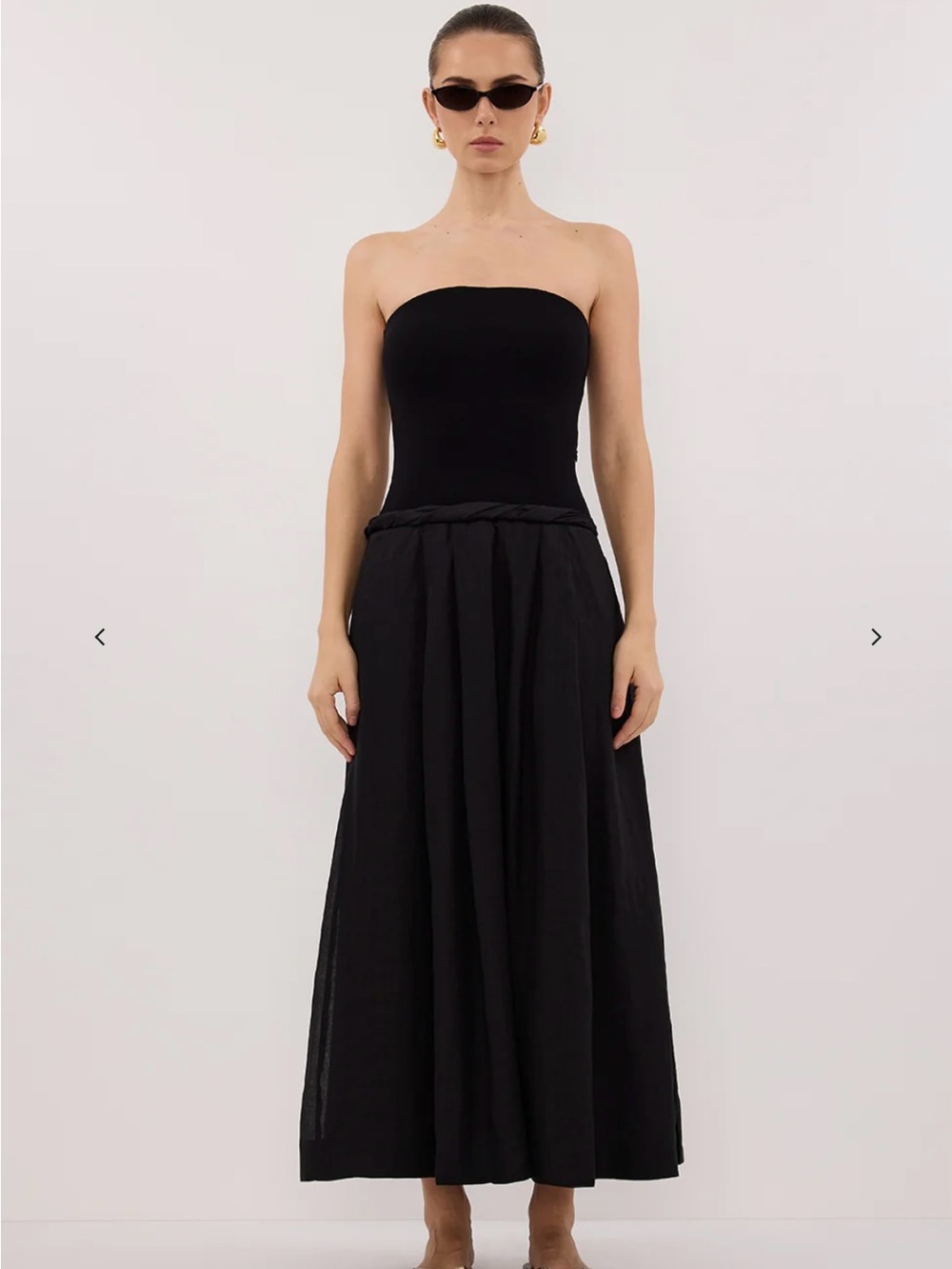 DISSH Black Strapless Midi Dress